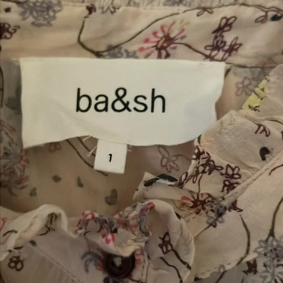 ba&sh Belle Ruffle Long Sleeve Floral Dress Size Small - Picture 9 of 9